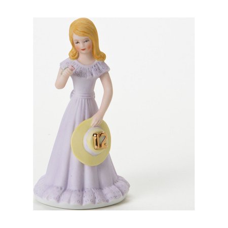 Enesco Growing up Birthday Girls Blonde Age 12 Figurine, Porcelain Multicolor 5.8in H - G9 - 154