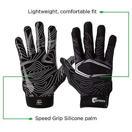 Cutters Game Day Receiver Gloves Youth S/M - C14 - 557