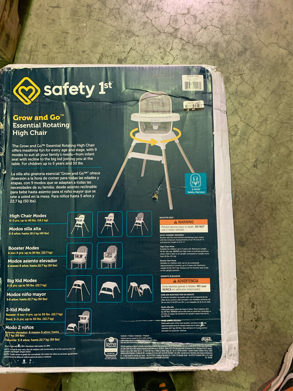 Safety 1st Grow and Go Rotating High Chair - French Gray --L6-0103 -L6-0104 -L6-0105 -C3-0331 -C3-0332
