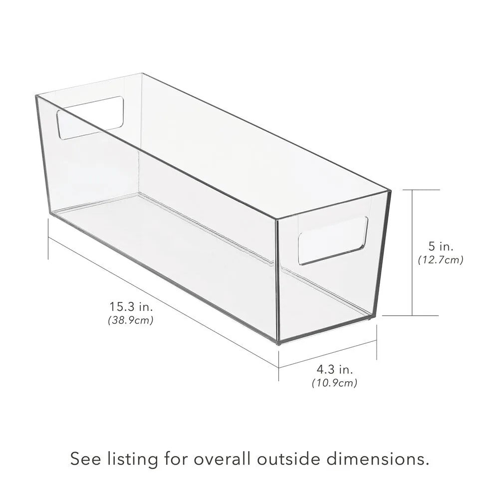 mDESIGN 4-Pack (5-in W x 5-in H x 16-in D) Clear Polyethylene Bin - B9 - 566