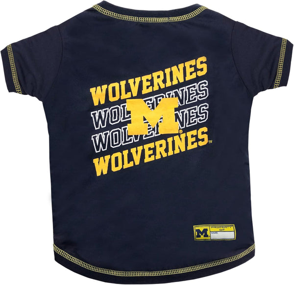Pets First NCAA Michigan Wolverines Graphic Dog Tshirt, Licensed Sporty Dog Shirt with Team Name and Logo, Cool Puppy Shirt, Size Large -J7-0232