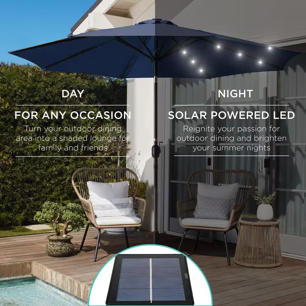 10 ft. Market Solar Tilt Patio Umbrella in Navy Blue - E8 - 1037