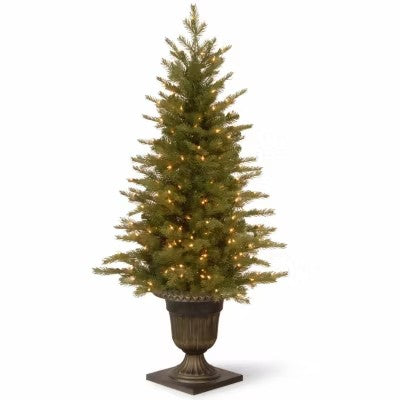 National Tree Co. Nordic Spruce Entrance 4 Foot Pre-Lit Spruce Christmas Tree - H8 - 1148