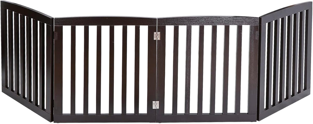 JungleA Freestanding Foldable Pet Gate for Dogs, 24 inch 4 Panels Step Over Fence, Dog Gate for Room, Doorway, Stairs - D2 - 522