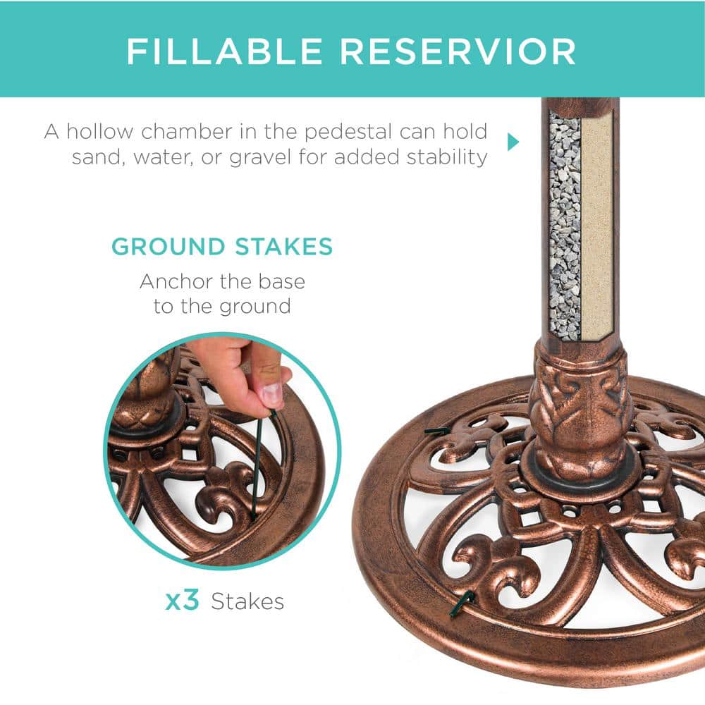 Pedestal Copper Birdbath - H6 - 793 -A3-1031