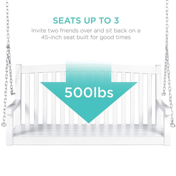 White Wood Porch Swing - M5 - 1562