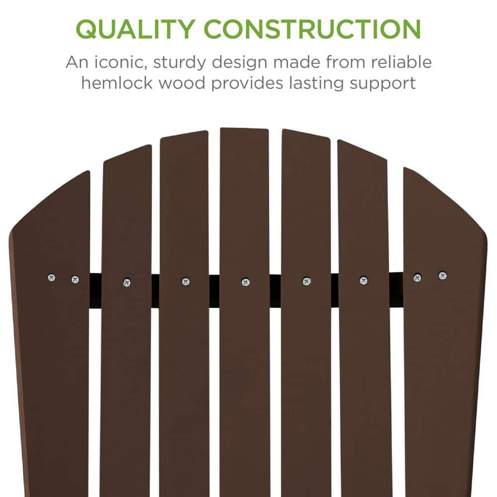 Brown Folding Wood Outdoor Adirondack Chair (Set of 1) - L7 - 1563