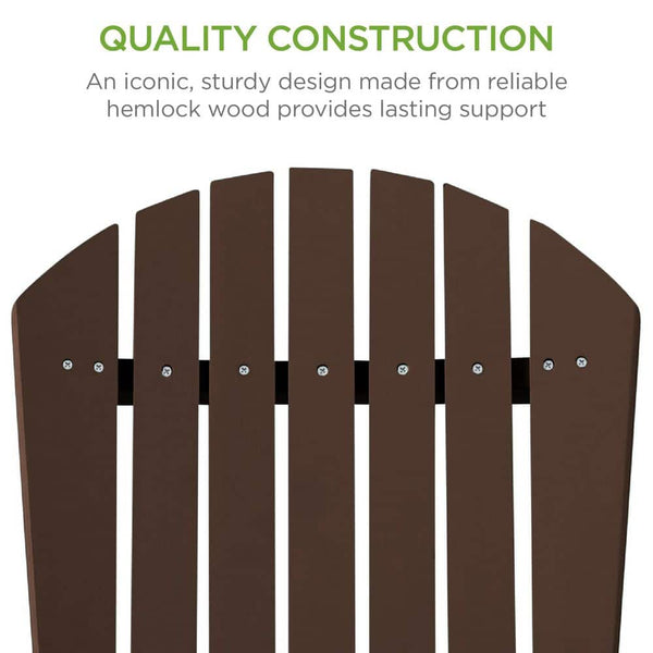 Brown Folding Wood Outdoor Adirondack Chair (Set of 1) - L7 - 1563