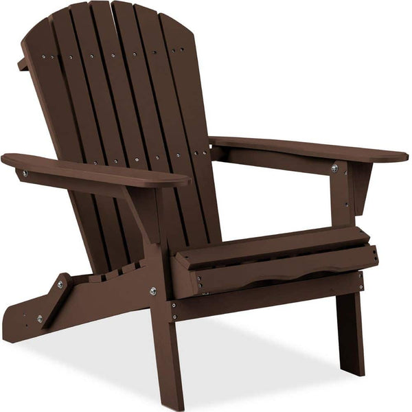 Brown Folding Wood Outdoor Adirondack Chair (Set of 1) - L7 - 1563