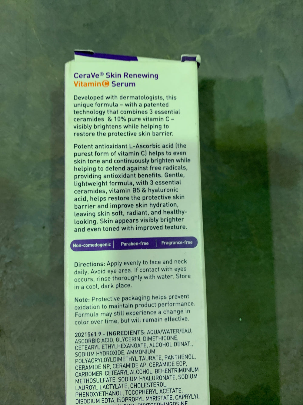 CeraVe  12 oz. Skin Renew Vitamin C Serum -K10-0122 -B2-0445
