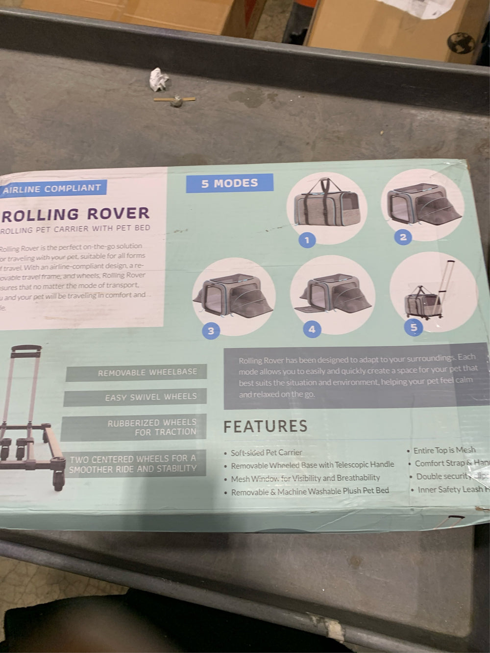 Katziela Rolling Rover Airline Compliant Expandable Wheeled Pet Carrier -A6-0507