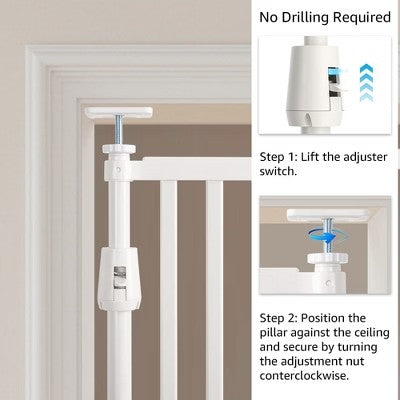 unipaws Upgraded Extra Tall Cat Gate, 35"-51"W, 75"H - A3 - 413