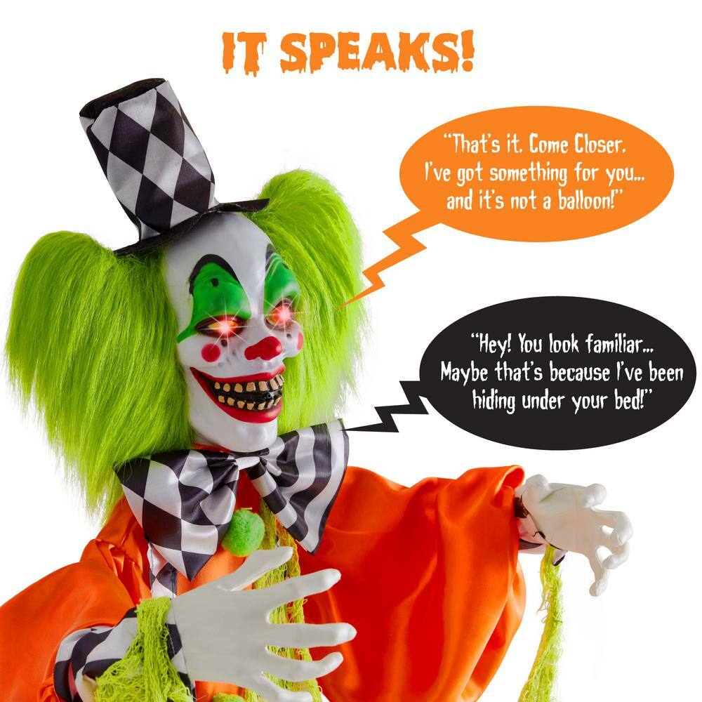 Funhouse Freddy 5.5 ft. Motion activated Animatronic Standing Killer Clown Outdoor Halloween Decoration - C2 - 1000