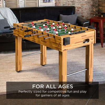 Best Choice Products 48in Competition Sized Soccer Foosball Table for Home, Game Room, Arcade w/ 2 Balls, 2 Cup Holders -D3-0336
