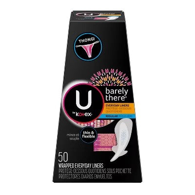 (Pack of 4) U by Kotex Barely There Liners Thong Light Absorbency Fragrance-Free - 50ct - C13 - 541