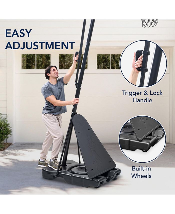 Best Choice Products Adjustable 4.4-10ft Basketball Hoop, Portable Goal w/Shatterproof Backboard, Ball Return - White - H7 - 1076