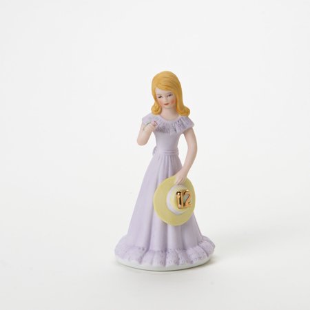 Enesco Growing up Birthday Girls Blonde Age 12 Figurine, Porcelain Multicolor 5.8in H - G9 - 154
