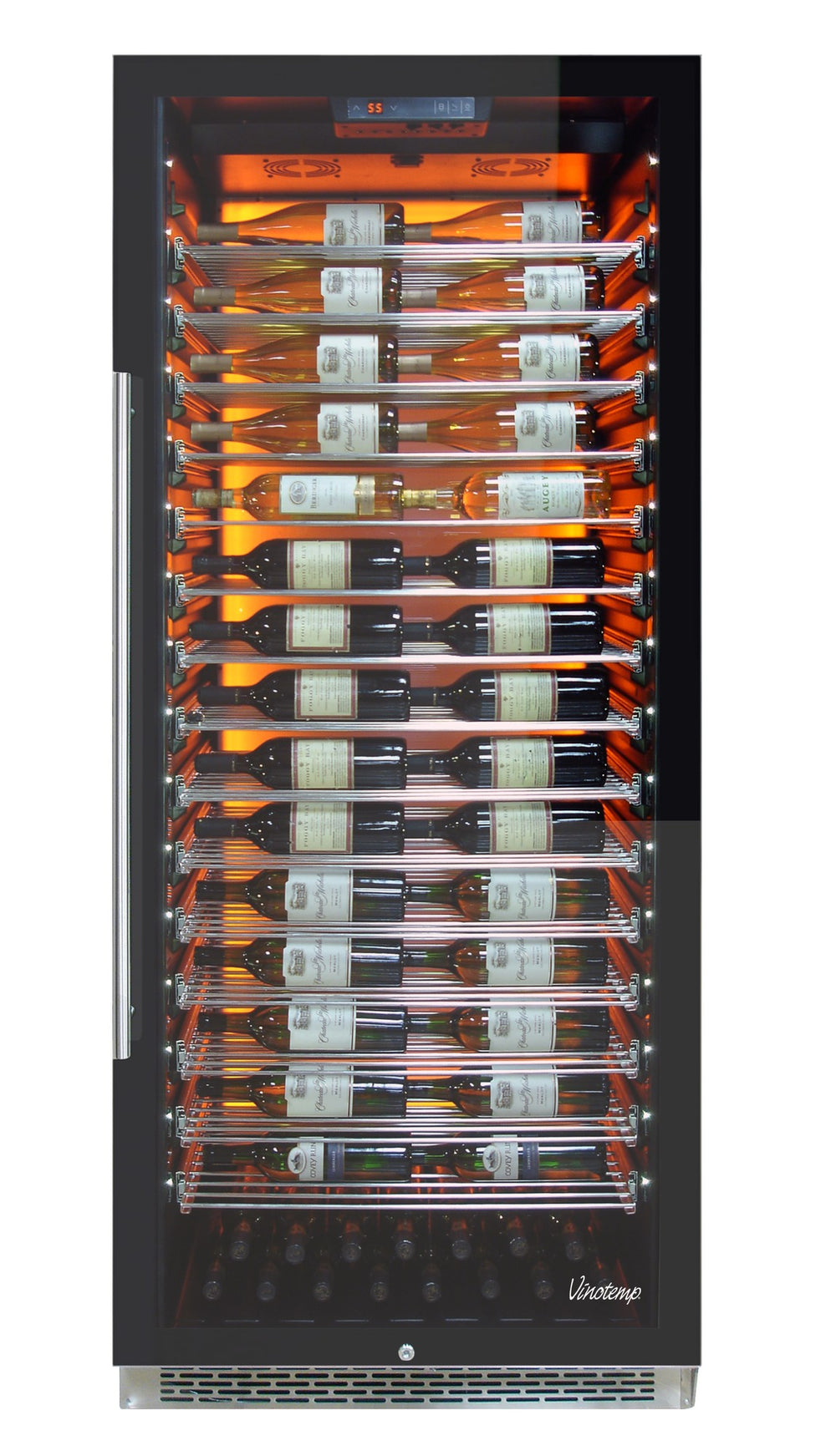 Vinotemp EL-300COMM Private Reserve Series 30 Inch Wide 188 Bottle Capacity Built-in Commercial Wine Cooler Black Beverage Appliances Wine Coolers
