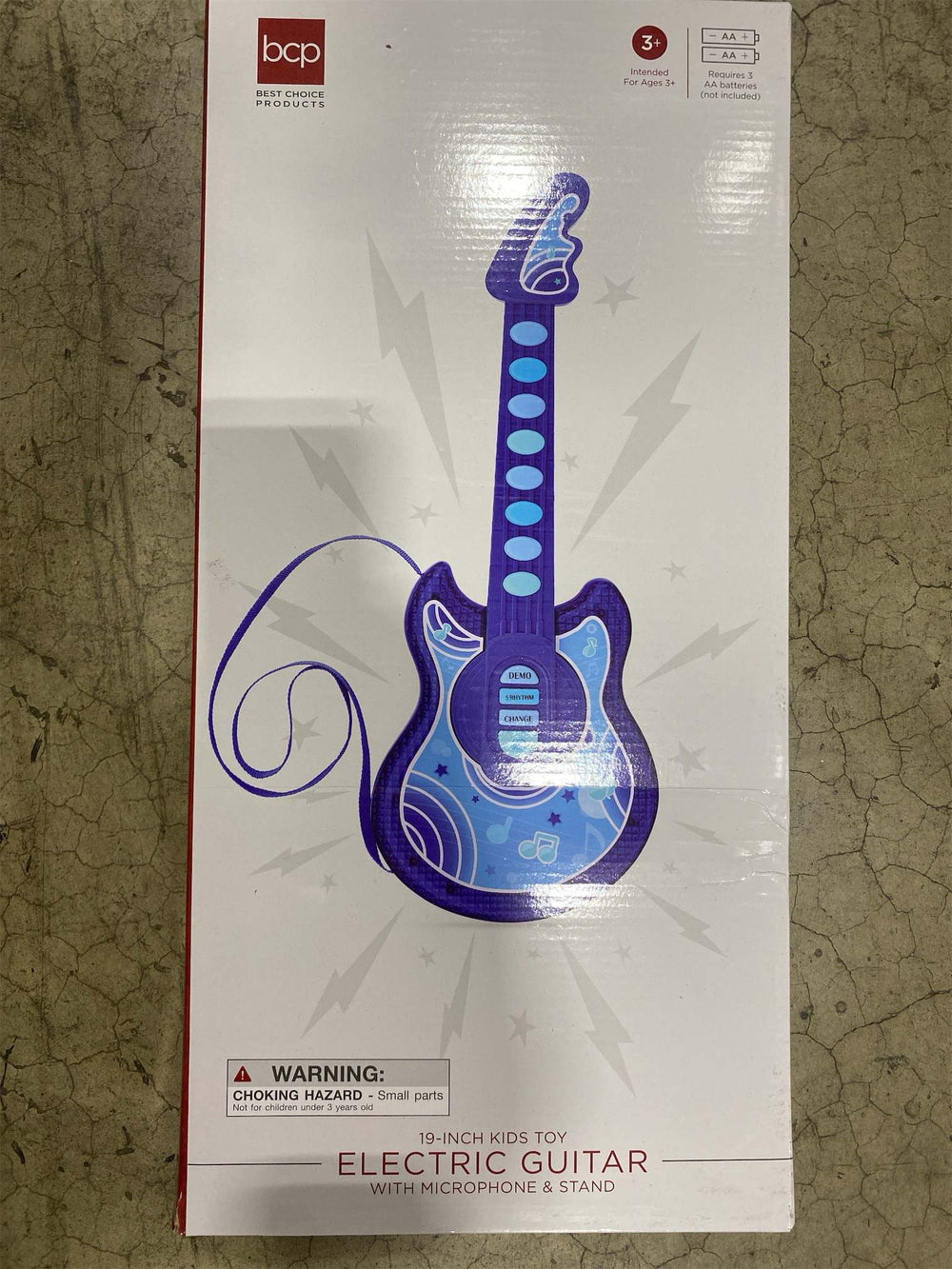 Best Choice Products 19in Kids Toy Guitar, Pretend Play Musical Instrument Toy for Toddlers w/Mic, Stand, 8 Demo Songs, Lights & Sounds - Blue - B2 - 1049