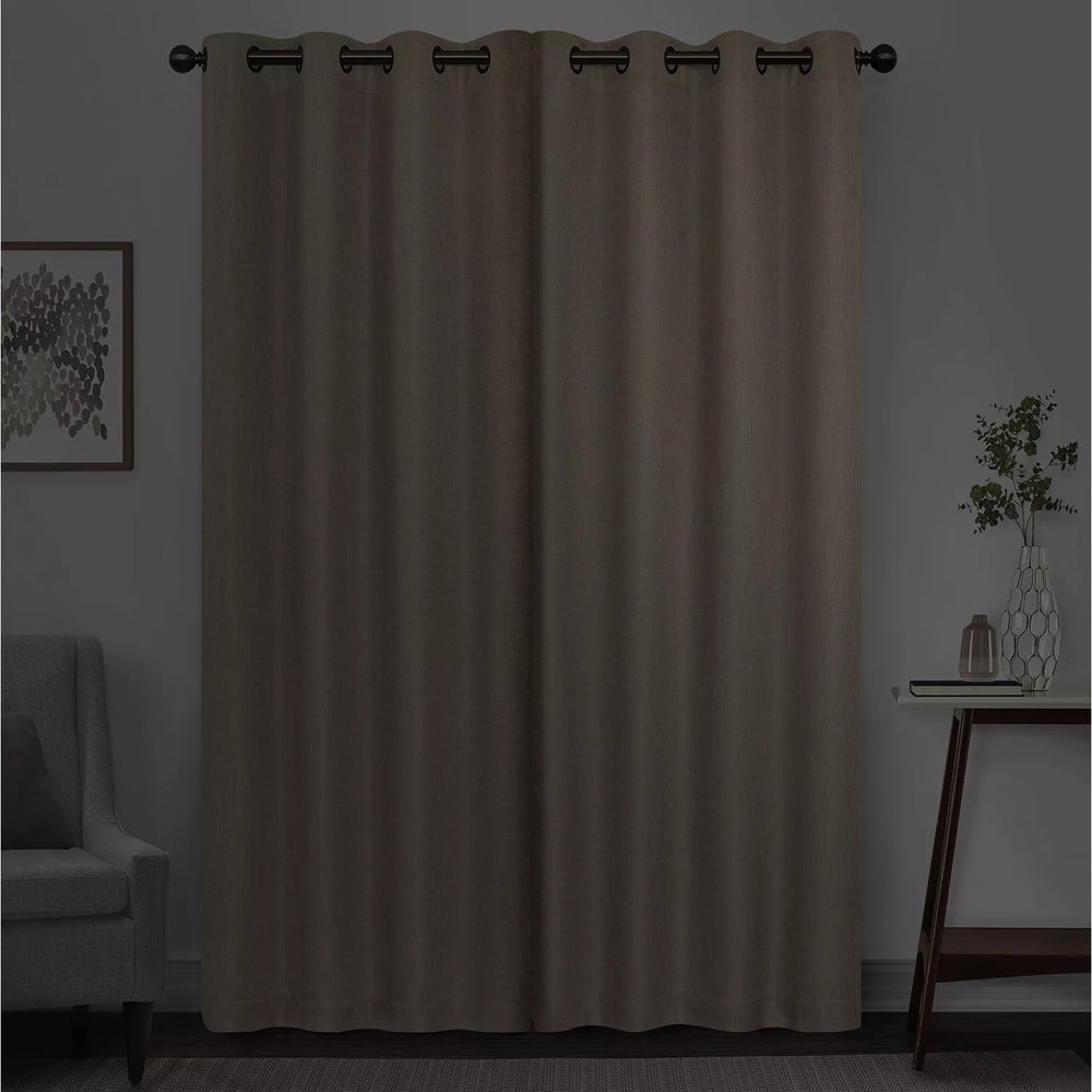 eclipse Kira Herringbone Absolute Zero 100% Blackout 1-Panel Window Curtain -C10-1271