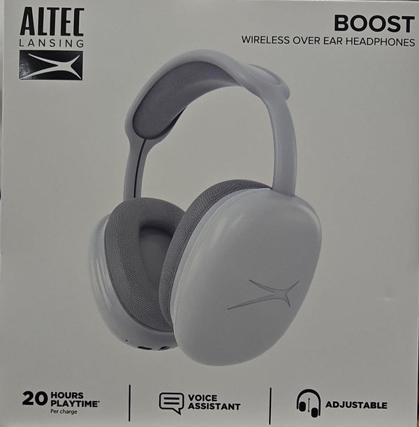 Altec Lansing BOOST Wireless Over Ear Headphones MZX3007-WHTSIL - C14 - 1357