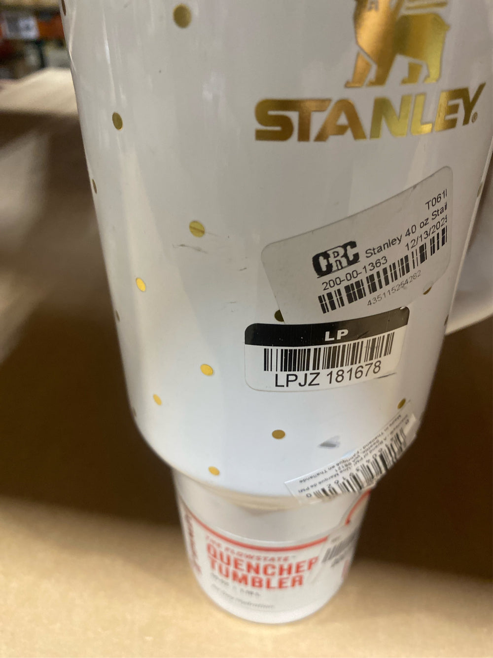 Stanley 40 Oz Stainless Steel H2.0 FlowState Quencher Tumbler - Frost Polka Dot - NO LID & STRAW - C8 - 1216