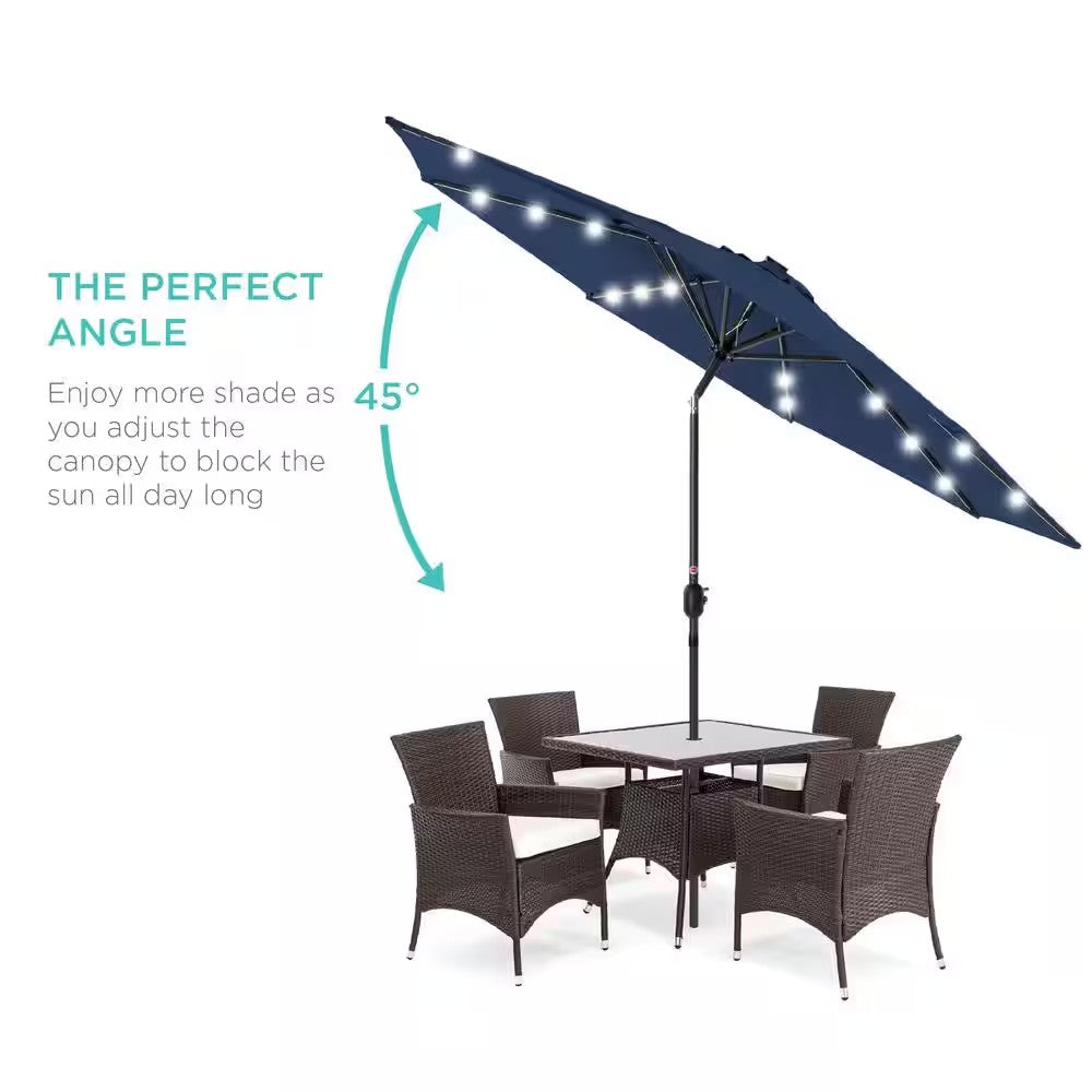 10 ft. Market Solar Tilt Patio Umbrella in Navy Blue - E8 - 1037