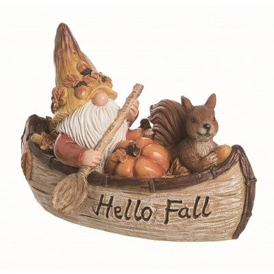 Transpac Resin Multicolor Harvest Canoe Woodland Figurine - G12 - 1149
