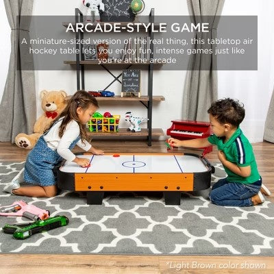 Best Choice Products 40in Air Hockey Arcade Table w/ 100V Motor, Electric Fan, 2 Strikers, 2 Pucks - Arcade 1266b