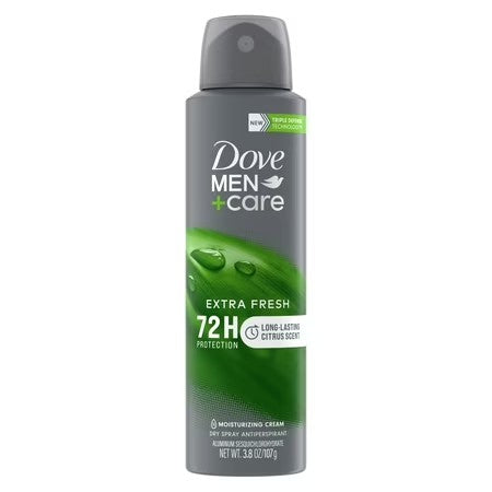 (Pack of 3) Dove Men+Care Extra Fresh Long Lasting Antiperspirant Deodorant Dry Spray, Citrus, 3.8 oz - C12 - 514