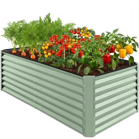 Best Choice Products 6x3x2ft Outdoor Metal Raised Garden Bed for Vegetables Flowers Herbs - Gun Metal - H2 - 1989