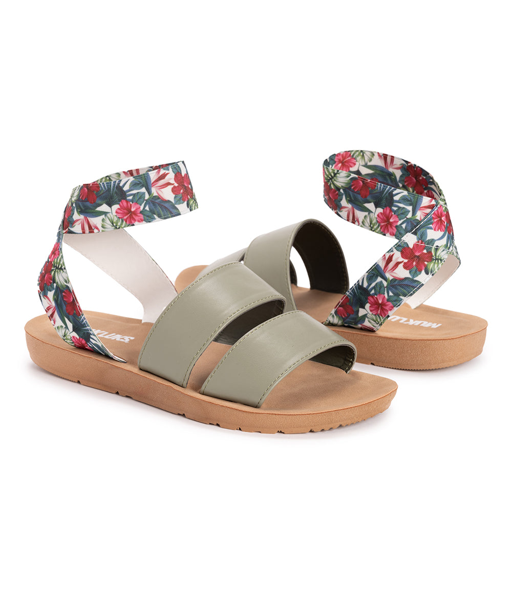 Green & Beige Floral About Me Sandal - Women Size 9 - C12 - 536