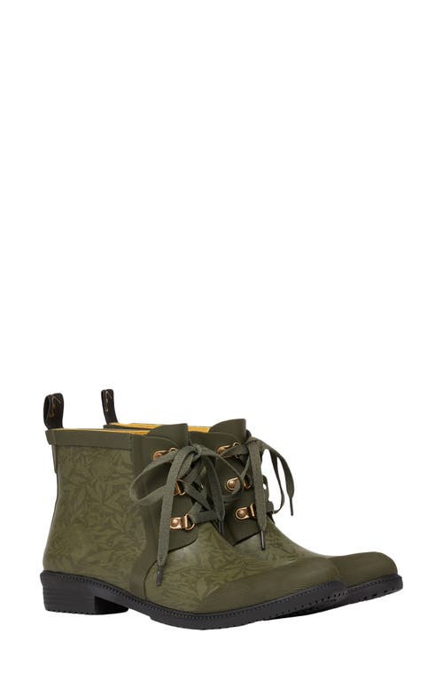 Green Floral Ashby Chelsea Lace-up Ankle Rain Boot - Women Size 5 - A11 - 1580