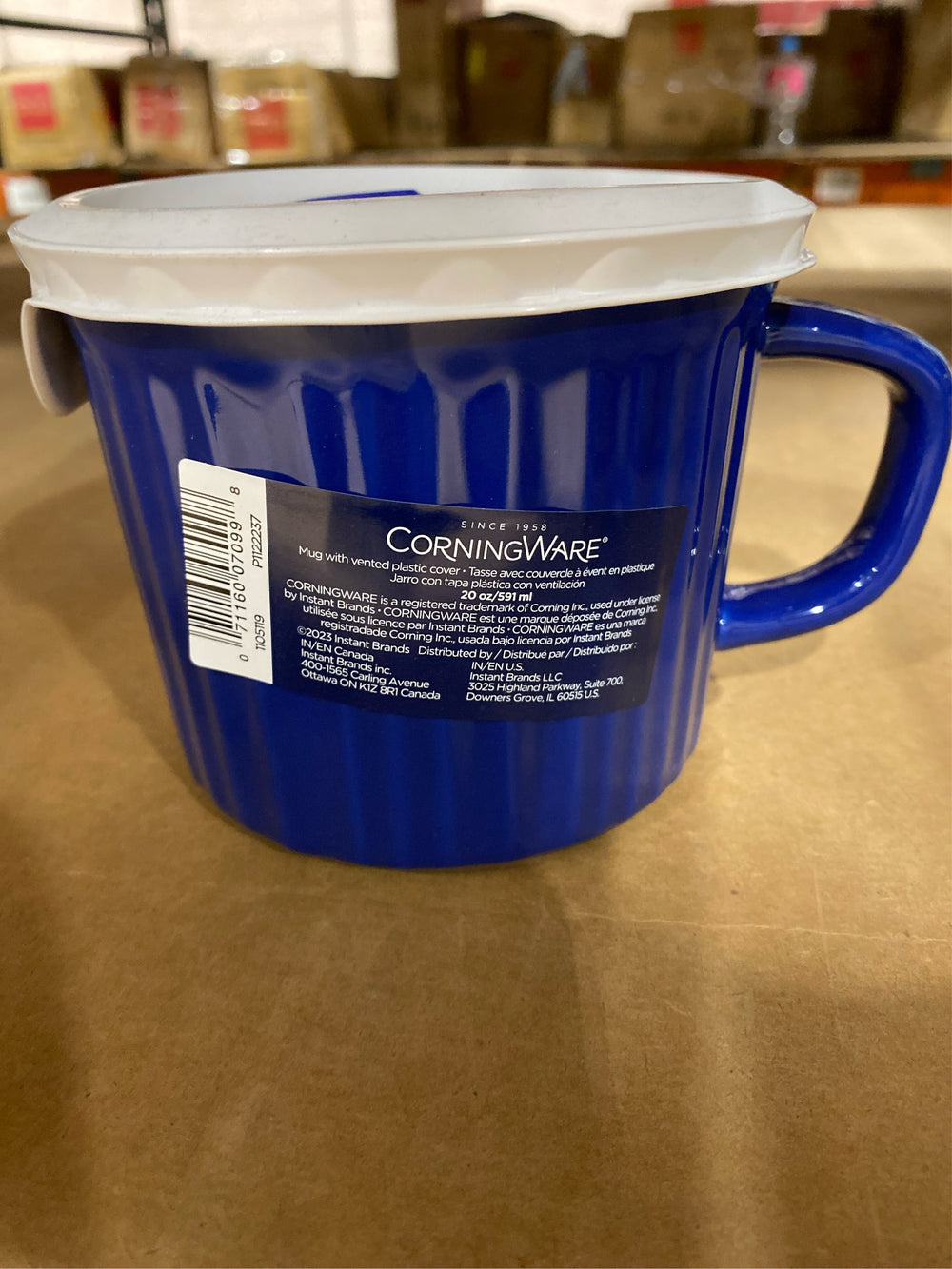 French White 20-Oz Blueberry Mug with Lid - K1 - 1399