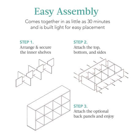 Best Choice Products 8-Cube Bookshelf, 11in Display Storage System, Organizer w/ Removable Back Panels - Greige - G3 - 1623