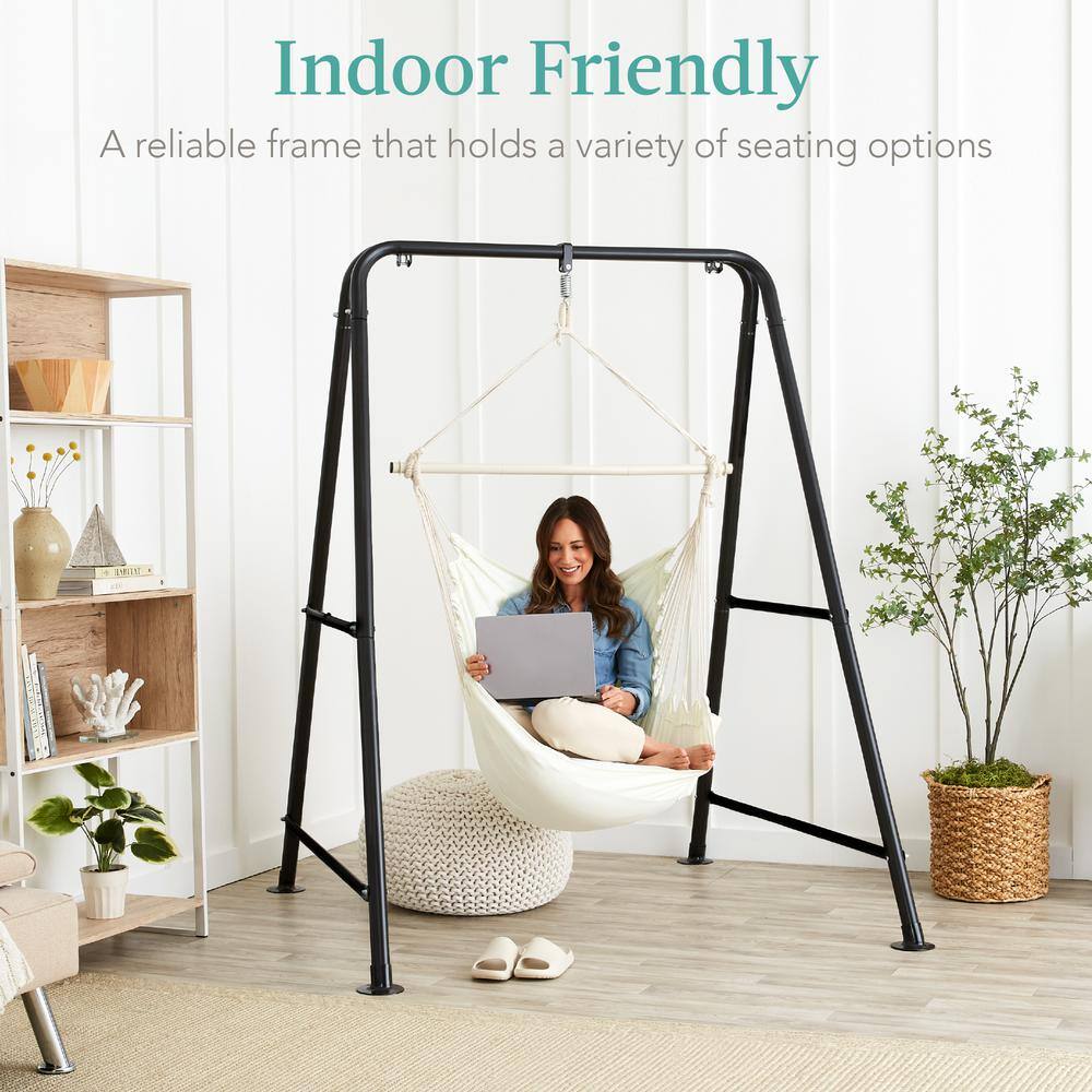 6 ft. Stainless Steel Hammock Stand in Black for Hanging Chair -D2-0424