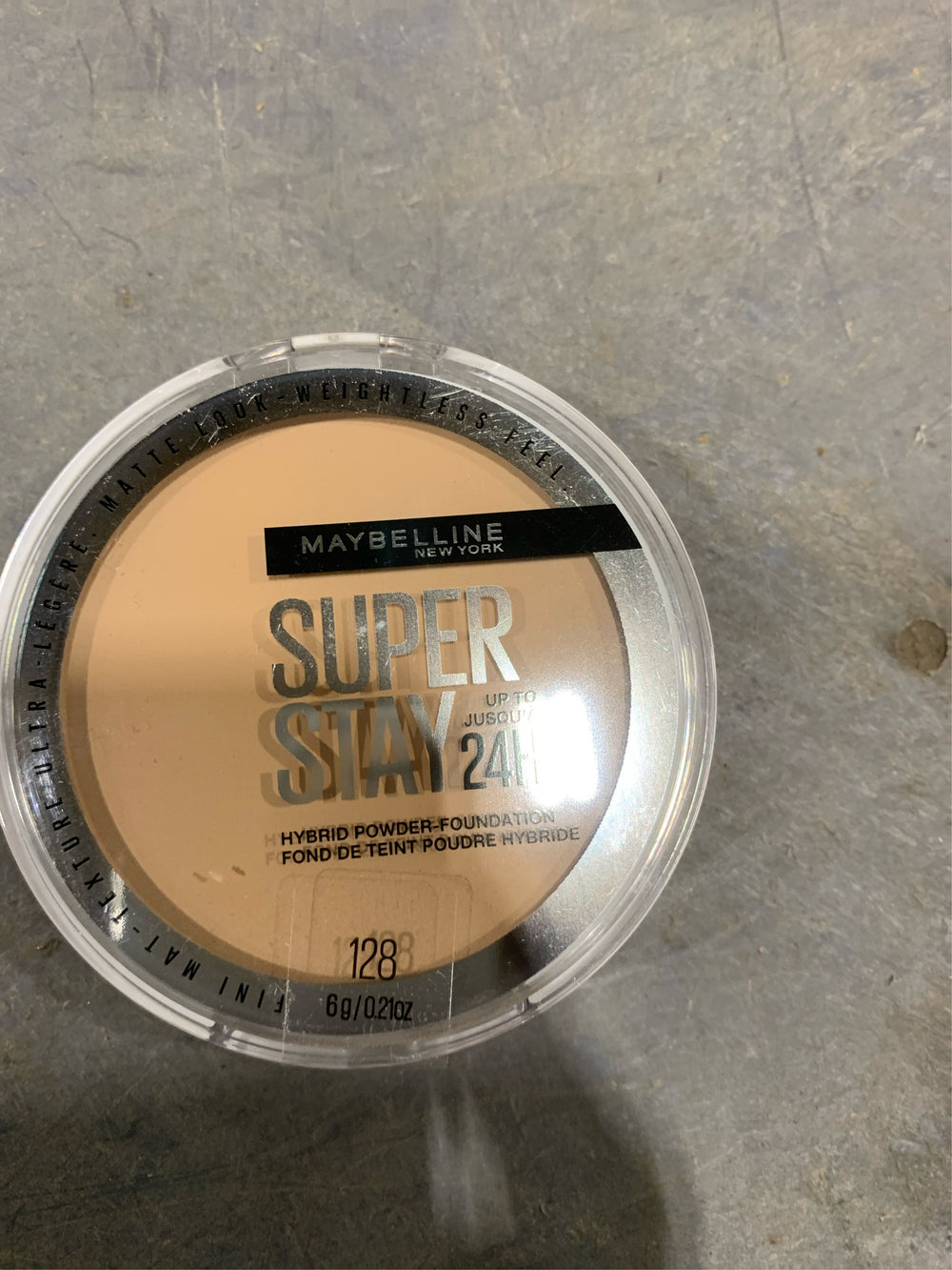 Maybelline Super Stay Matte 24HR Hybrid Pressed Powder Foundation - 128- 0.21 oz: Noncomedogenic, Buildable Coverage, Suitable for All Skin Types -B9-0551