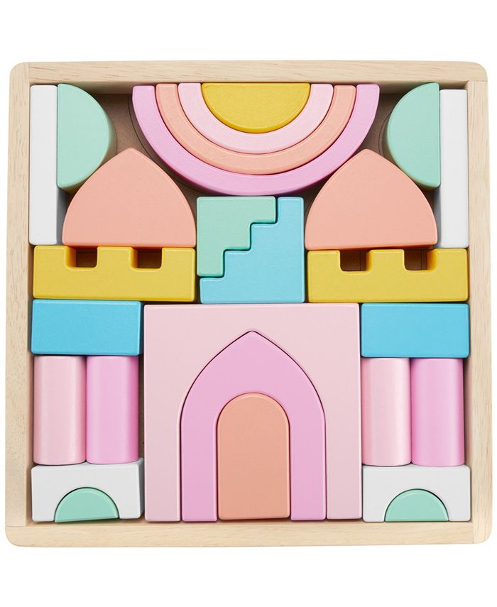 Fisher Price Toddler Toy Castle Block Set, 28 Wood Pieces - Multi - No Size 1304