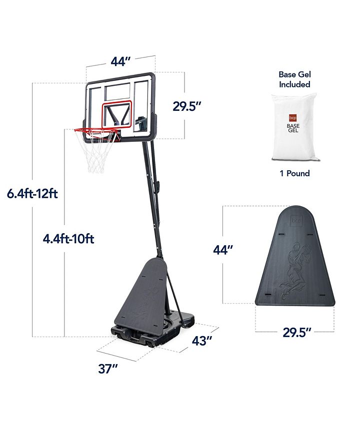 Best Choice Products Adjustable 4.4-10ft Basketball Hoop, Portable Goal w/Shatterproof Backboard, Ball Return - White - H7 - 1076