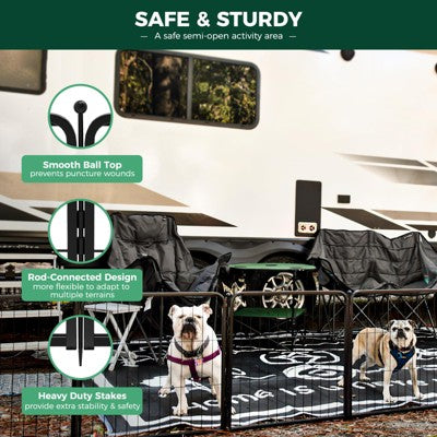 FXW Rollick Dog Playpen for Indoor, Yard, RV Camping, 24 inch 16 Panels for Puppy and Small Dogs Patented - C4 - 401