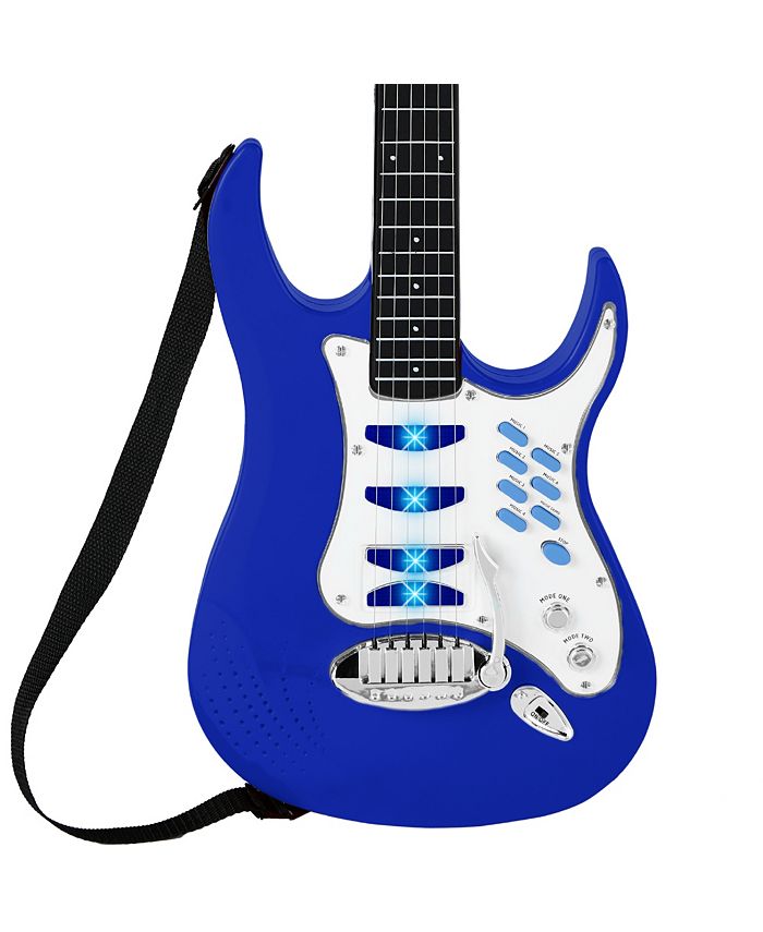 Best Choice Products Kids Electric Musical Guitar Toy Play Set w/ 6 Demo Songs, Whammy Bar, Microphone, Amp, AUX - Blue - NO SIZE -F1-1624
