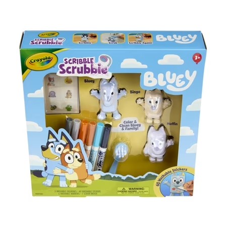 Crayola Bluey Scribble Scrubbie Pets Playset, 3 Count, Easter Basket Essentials, Bluey Toy, Arts and Crafts, Easter Gift for Toddlers, Ages 3+ -G4-0015