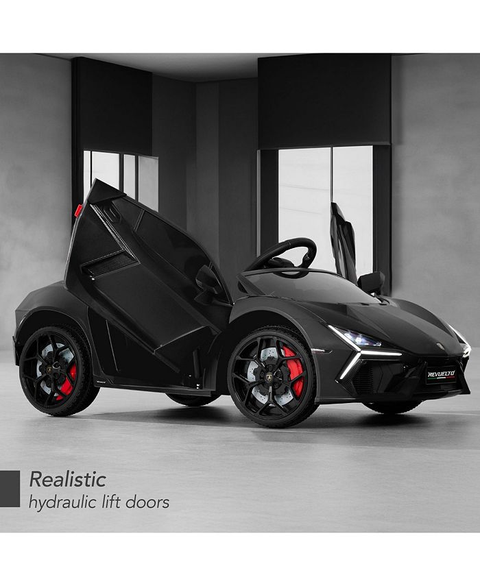 Best Choice Products Kids 12V Ride-On Car Officially Licensed Lamborghini Revuelto w/ Remote, LED Lights - Black - H5 - 1642