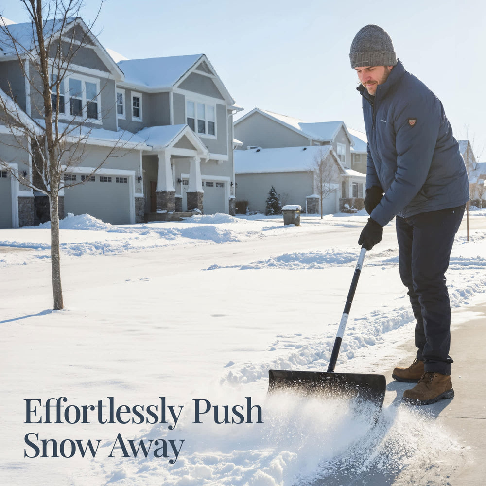 Best Choice Products 24 Snow Pusher Heavy Duty Hand Plow - Black - G1 - 1589