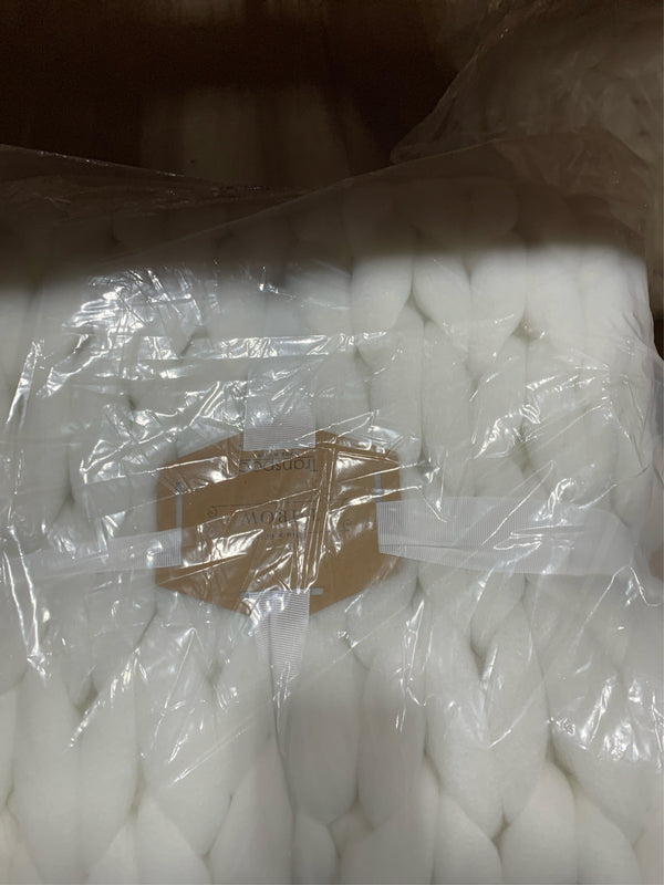 Transpac Polyester Creme Everyday Chunky Knitted Ivory Throw Blanket -E2-0673 -E2-0674 -A1-1067