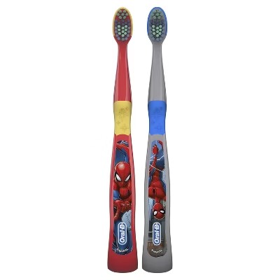 (Pack of 3) Oral-B Kid's Manual Toothbrush featuring Marvel's Spider-Man Soft Bristles for Children and Toddlers - 2ct (Graphics may vary) - C5 - 354 -C6-1138 -C6-1139 -C7-1150 -C6-1151 -C6-1152 -C7-1163