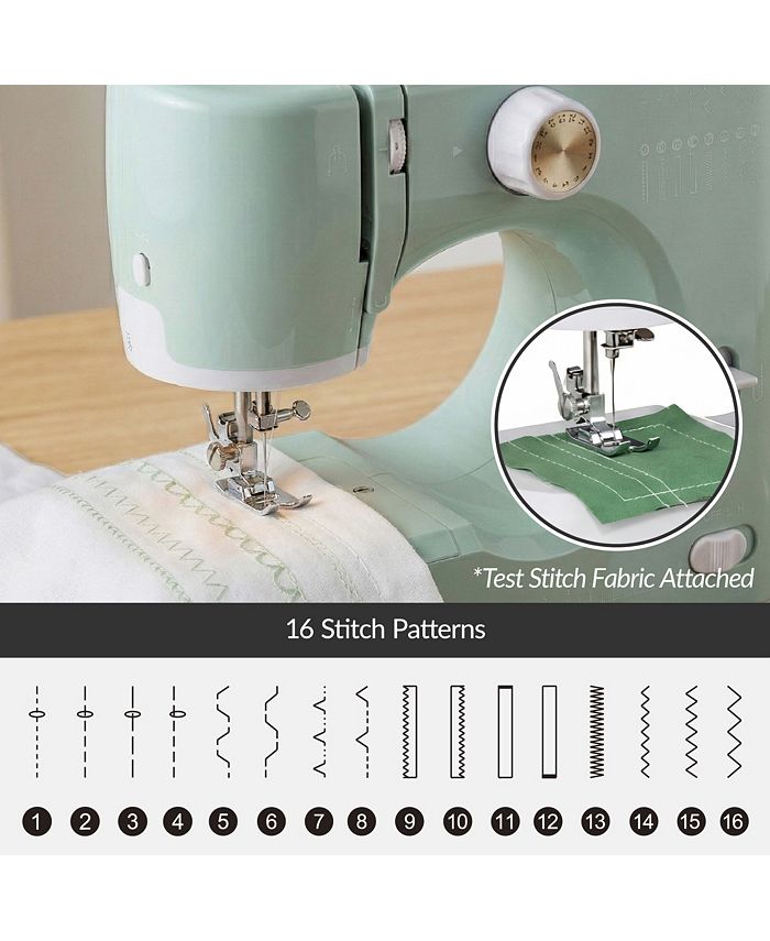Best Choice Products 55-Piece Sewing Machine Kit for Beginners, w/ 16 Stitch Patterns, Double Stitching - Brown - F10 - 1063