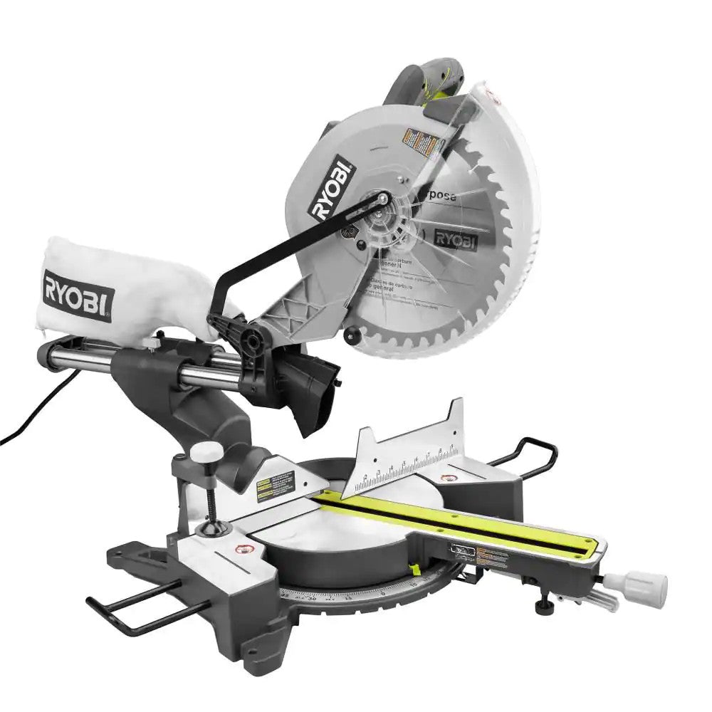 RYOBI 15 Amp 12 in. Corded Sliding Compound Miter Saw with LED Cutline Indicator L411 - Tested and Working