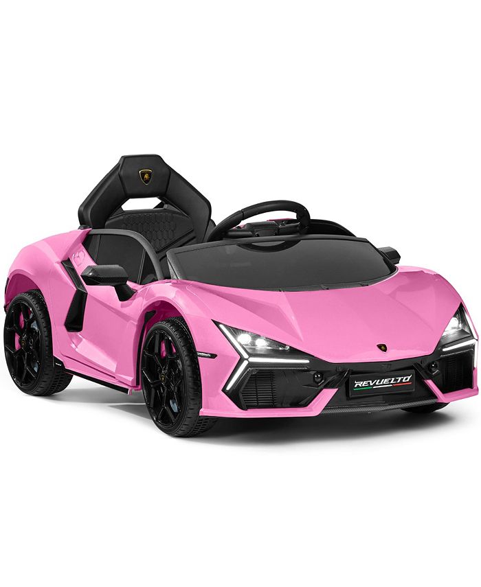 Best Choice Products Kids 12V Ride-On Car Officially Licensed Lamborghini Revuelto w/ Remote, LED Lights - Pink -D5-0341