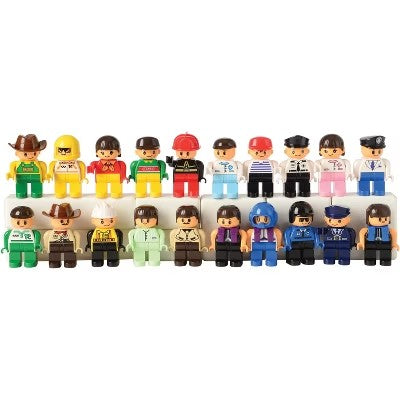 Cre8tive Minds People for Preschool Sized Building Blocks, Set of 20 -E10-0149
